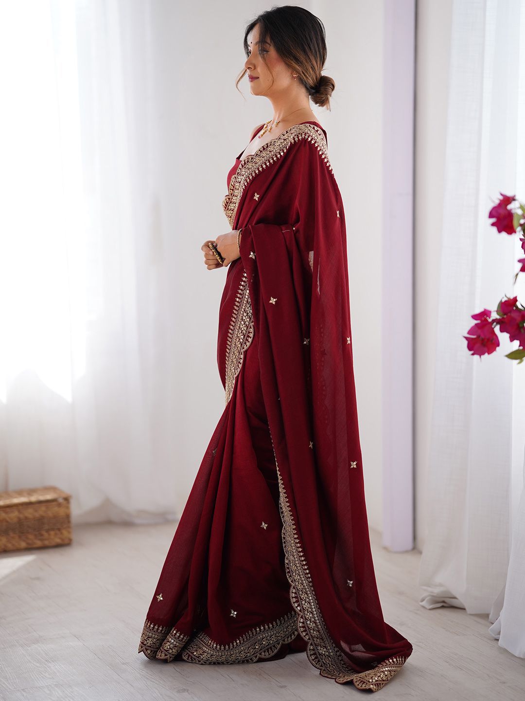 Embellished Embroidered Sequinned Heavy Work Sarees 2