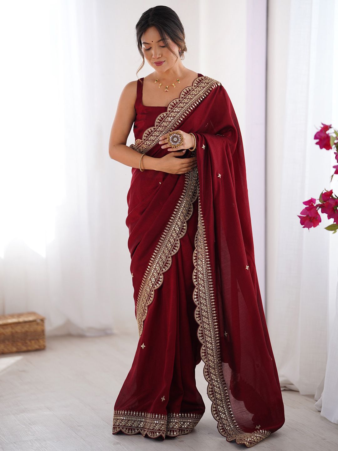 Embellished Embroidered Sequinned Heavy Work Sarees