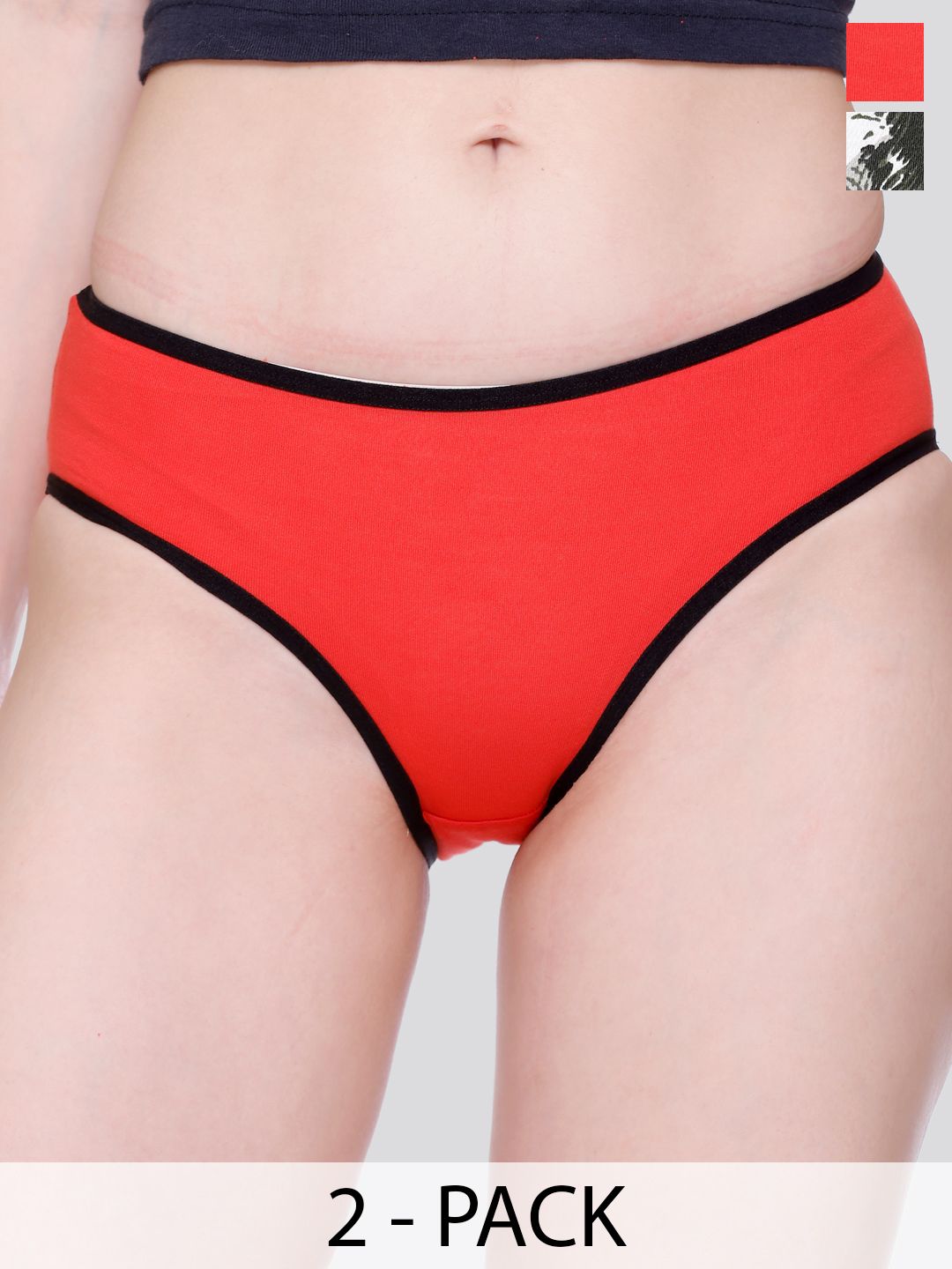Skidlers 2-Pc Printed Super Combed Cotton Hipster Briefs 2SKD-BRIEF-52-PRINT-20-RED-S