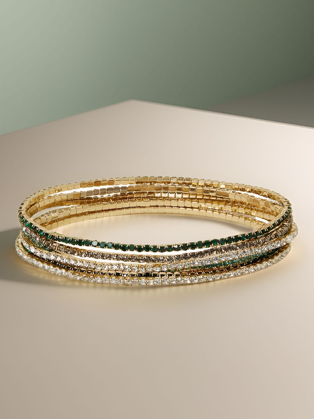 Accessorize Set Of 6 Crystals Studded Elasticated Bracelet