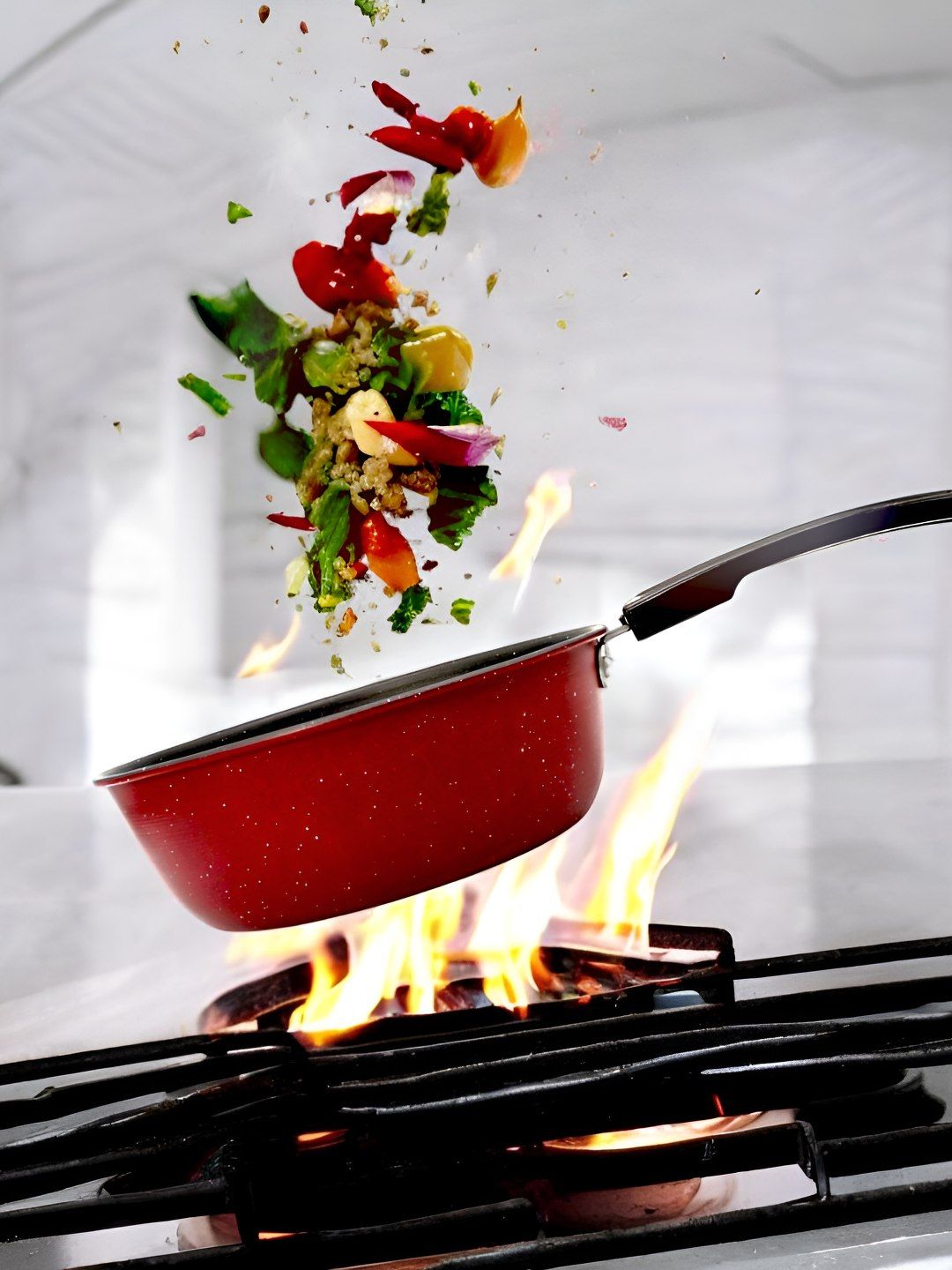 LAZYwindow Maroon Dishwasher and Microwave Safe Iron Pan