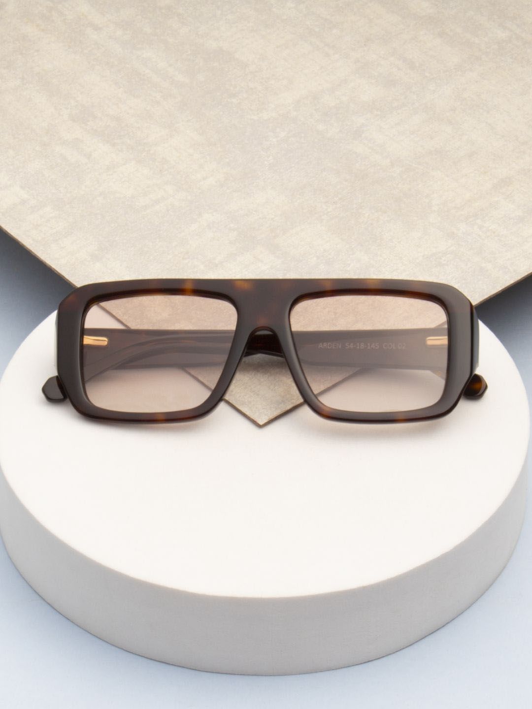 Ted Smith Unisex Light Brown Aviator Premium Acetate Sunglasses With Polarised Lens