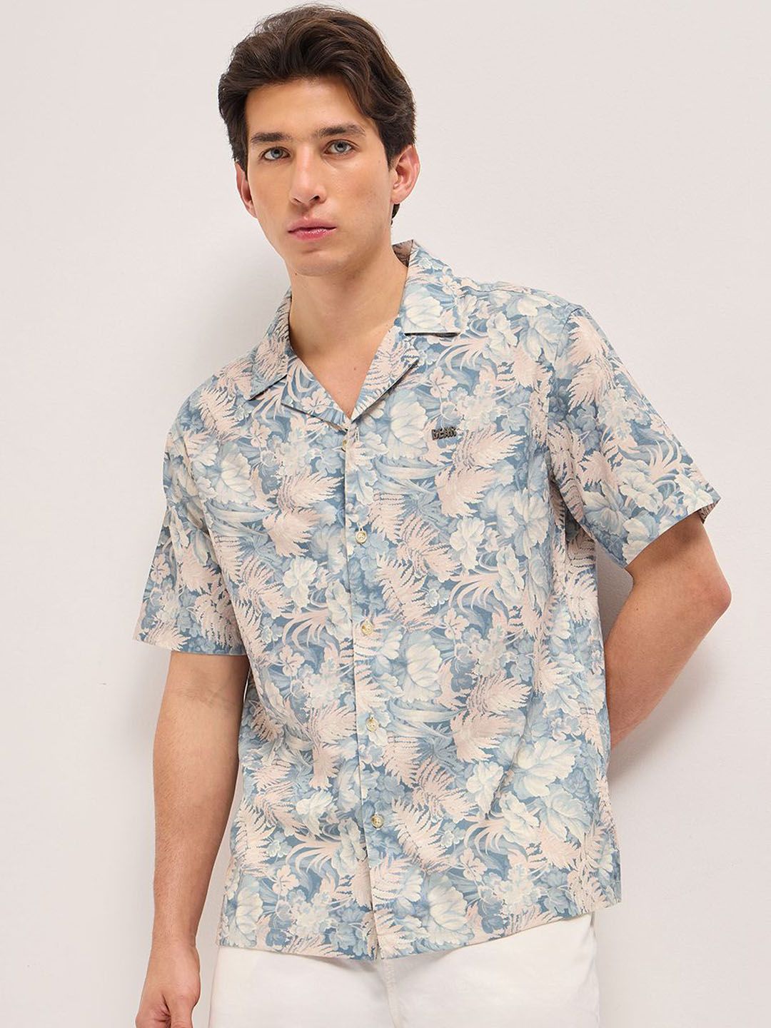 THE BEAR HOUSE Floral Printed Relaxed Fit Casual Shirt