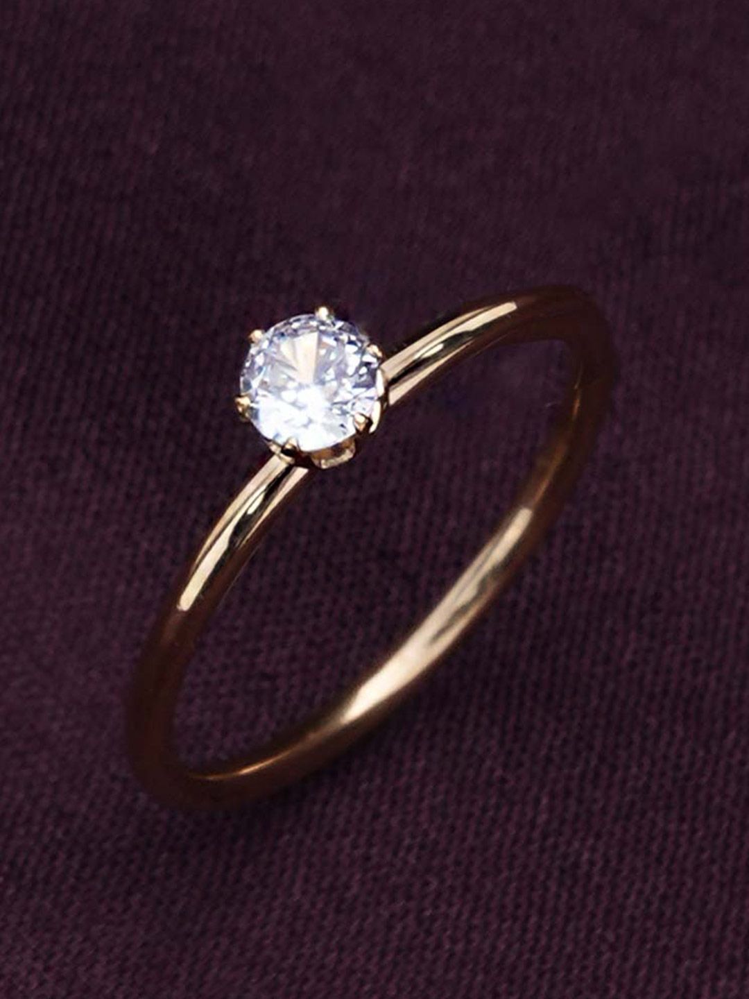 Price History - PALMONAS Women Mini Solitaire Gold-Plated Cubic ...