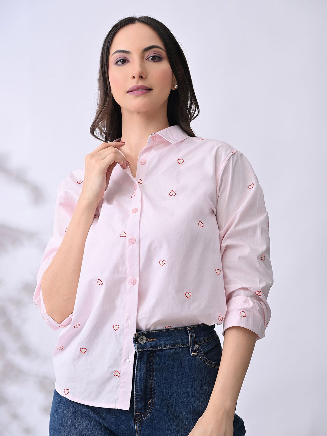 BEVOLKEN Conversational Printed Spread Collar Comfort Regular Fit Cotton Casual Shirt