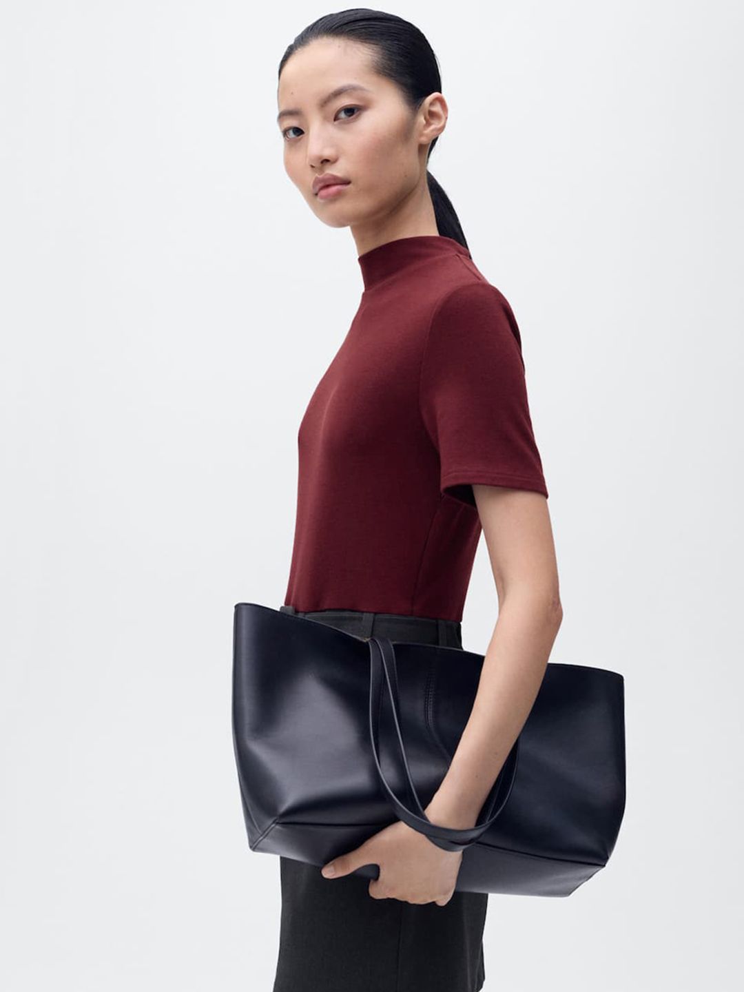 MANGO High Neck Sheath Dress With Belt