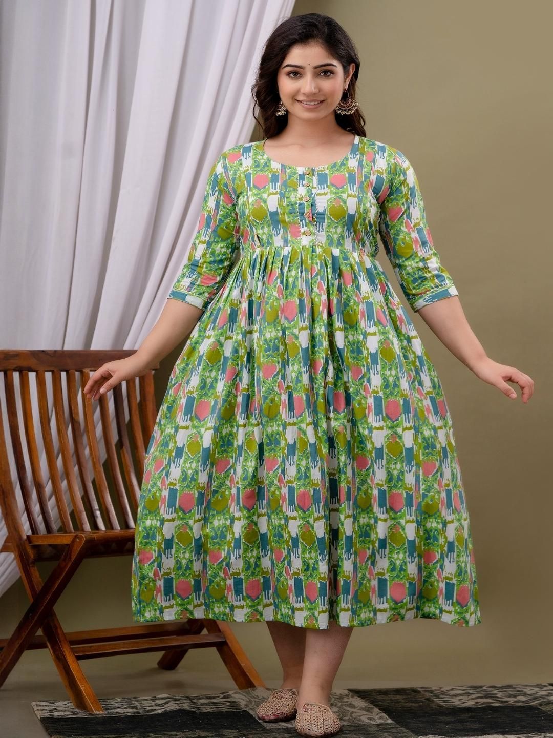 Style Heaven Women Pure Cotton Floral Printed Maternity Kurti