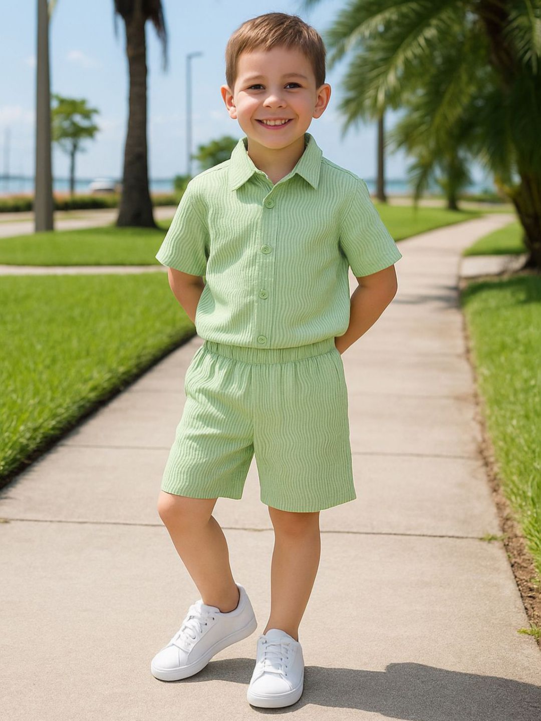 BAESD Boys Short Sleeves Shirt With Shorts