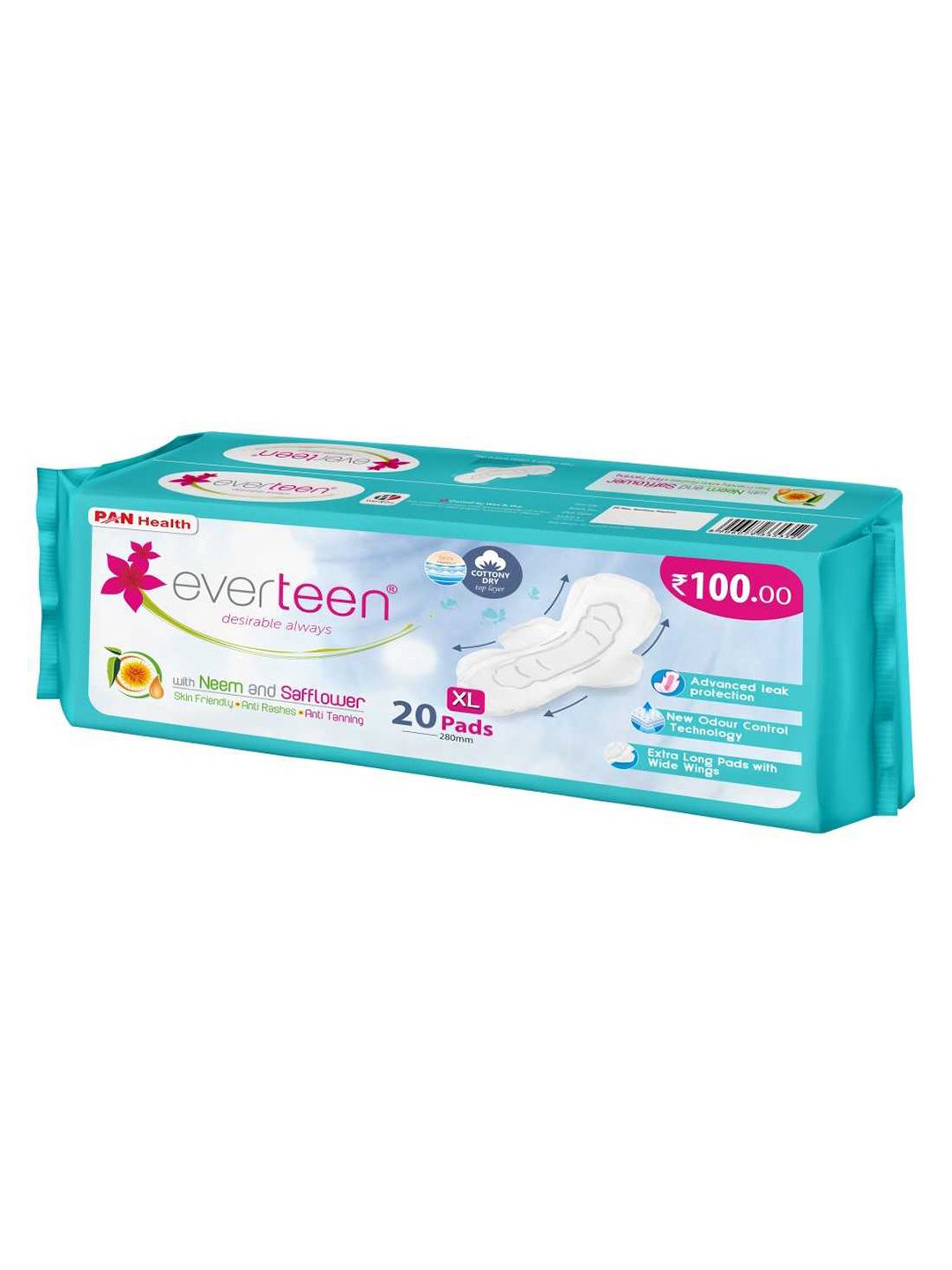 everteen Advance Leak Protection Dry Sanitary Napkins - 20 Pads - XL