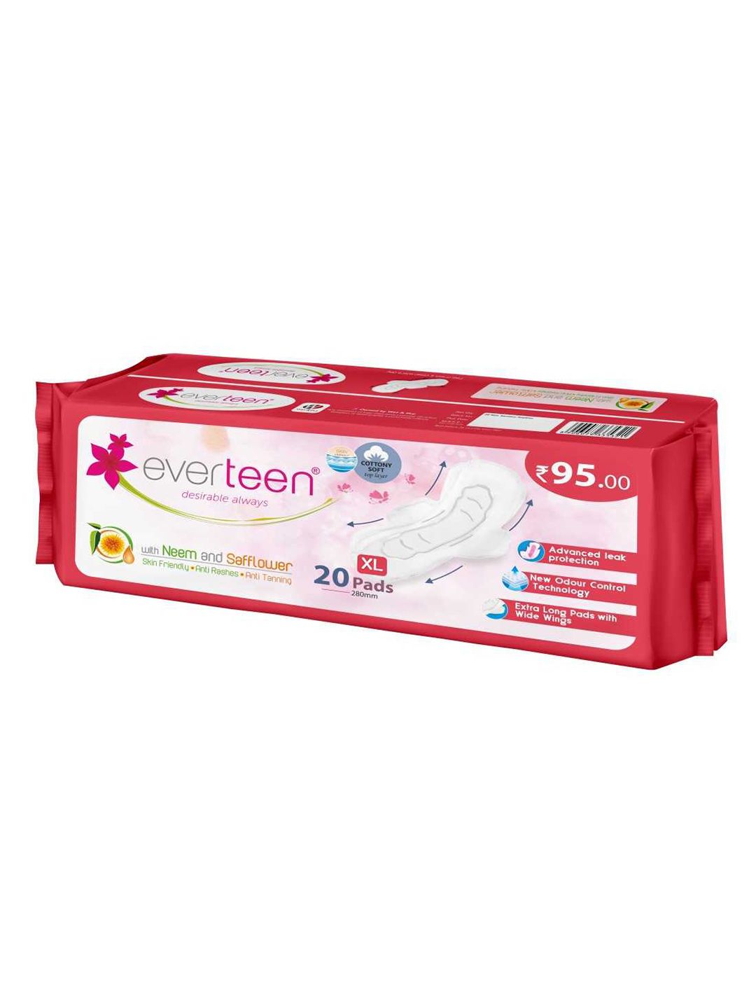 everteen Advance Leak Protection Soft Sanitary Napkins - 20 Pads - XL