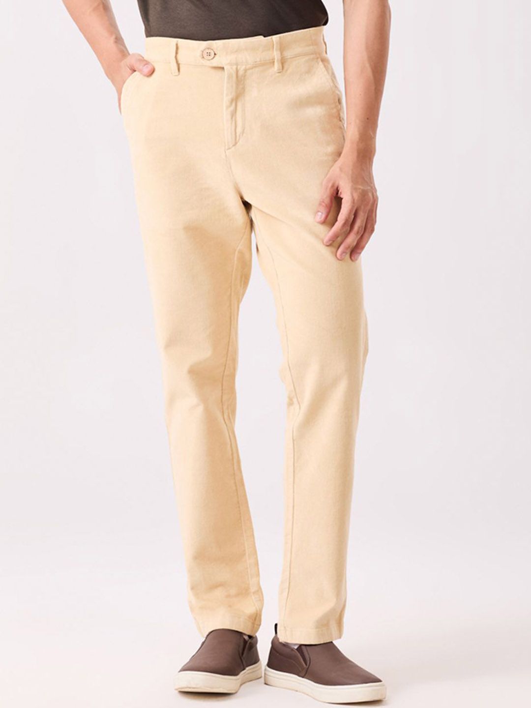 MH&Y Men Comfort Corduroy Mid-Rise Trousers