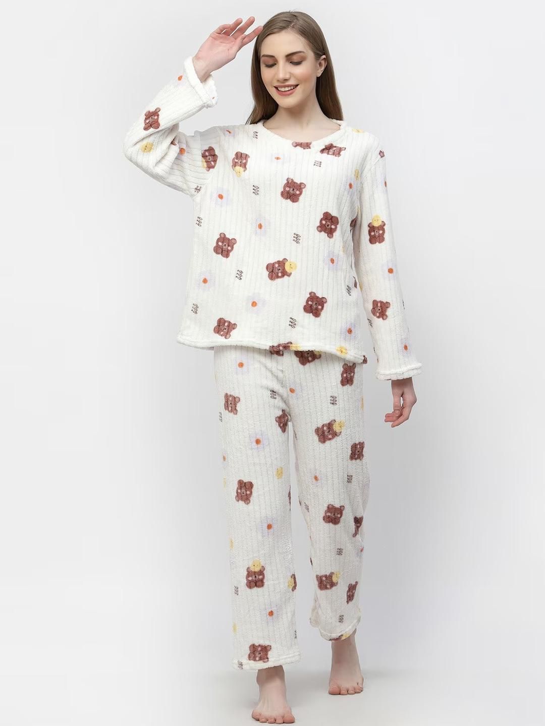 FITIN OUTFIT Women Graphic Printed Night suit