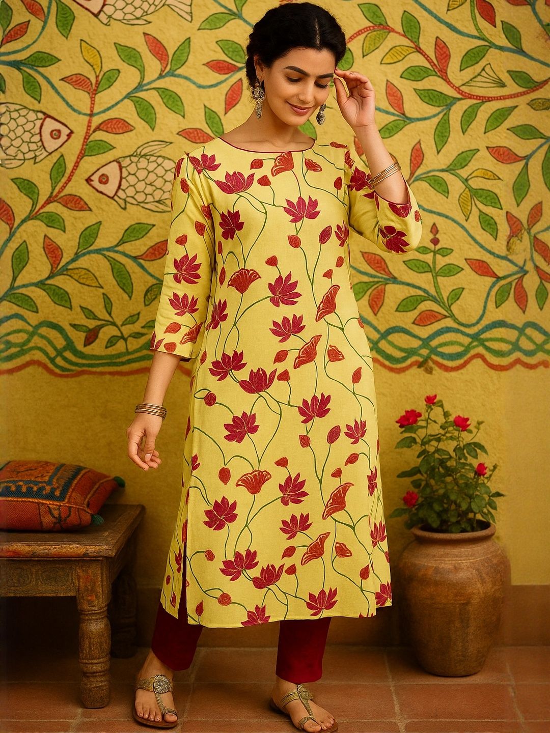 PinkTribe Women Cotton Straight Kurtas