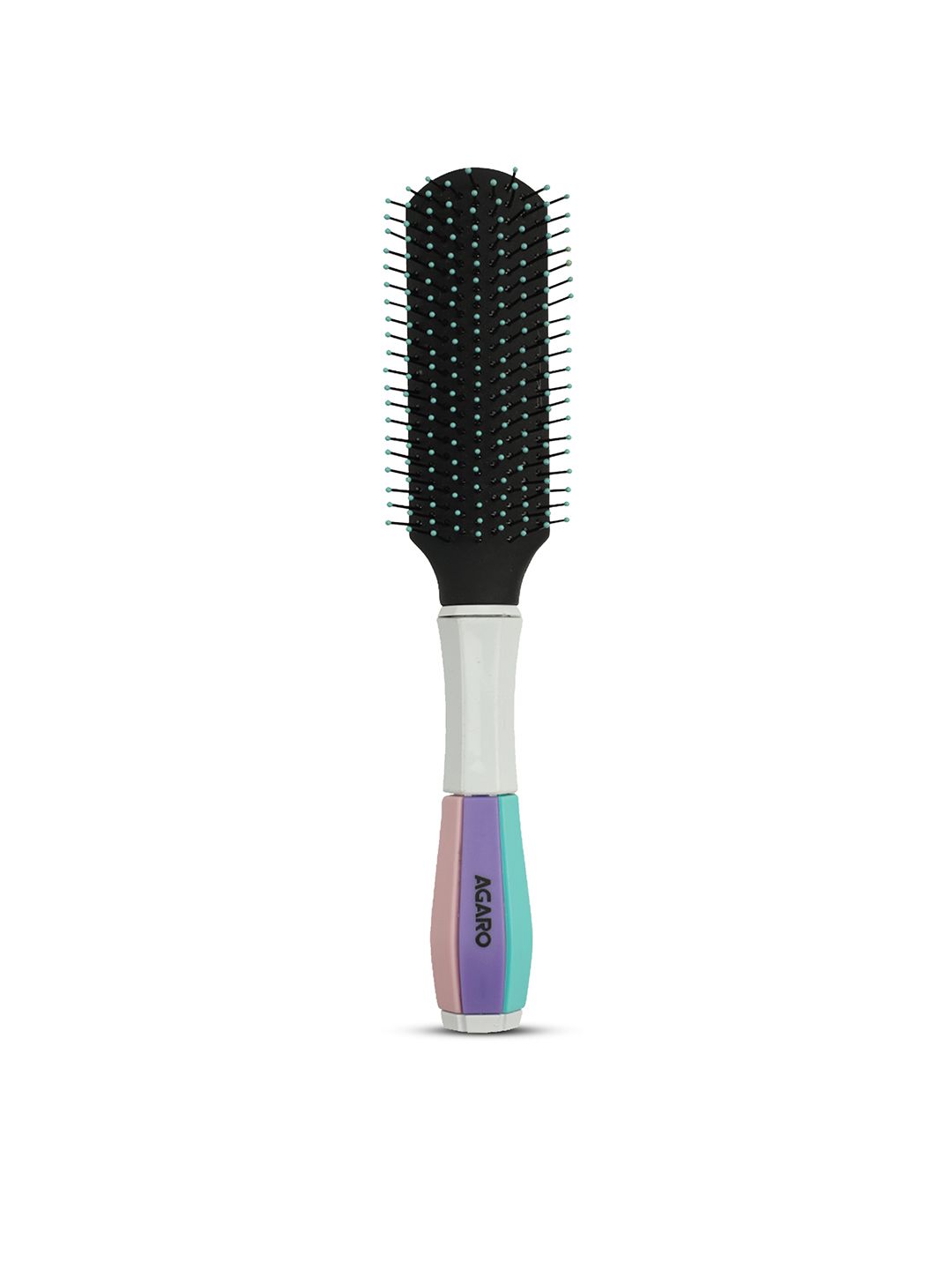Agaro Classic Flat Hair Brush - White & Black