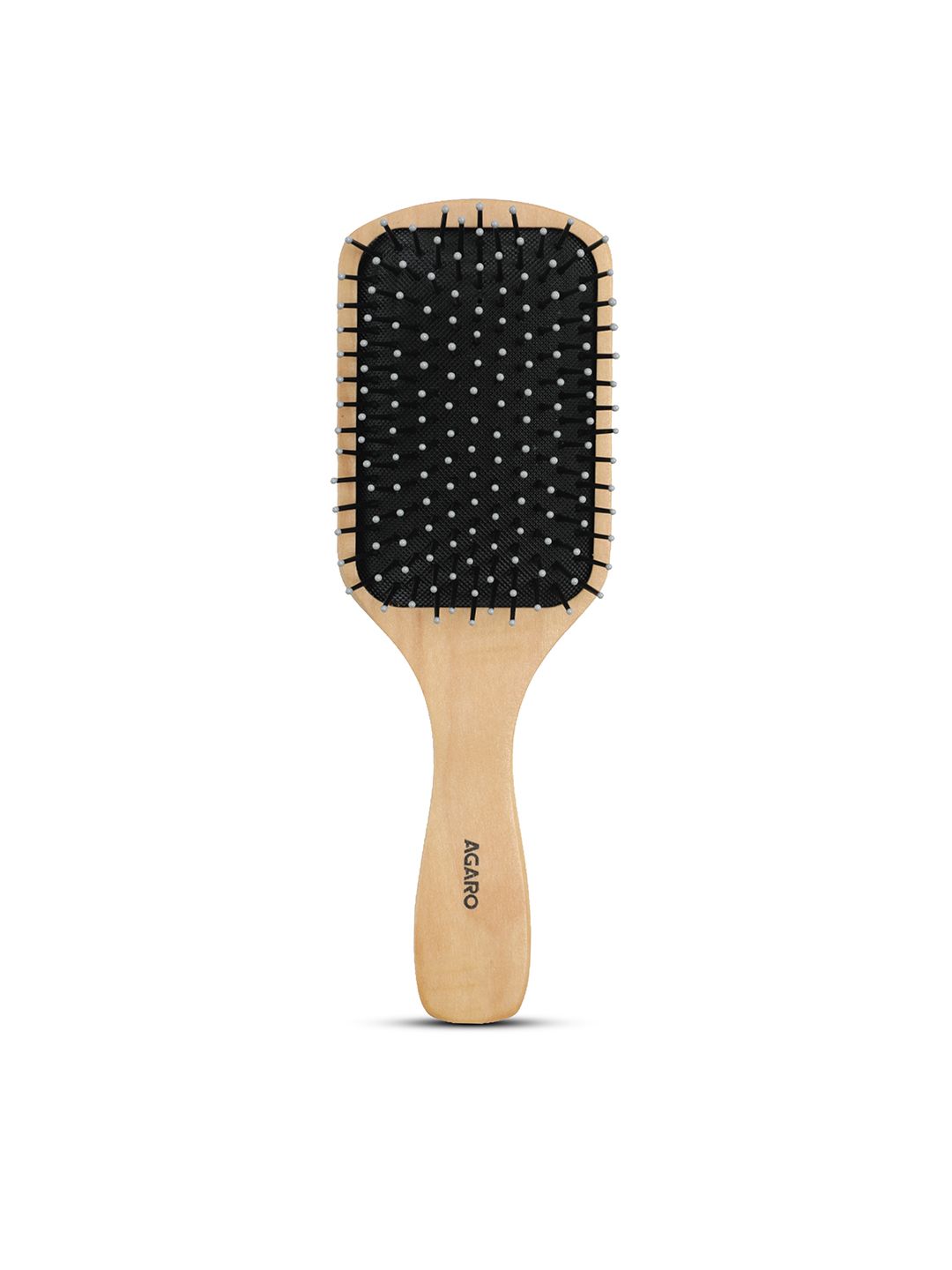 Agaro Wooden Paddle Hair Brush - Beige & Black