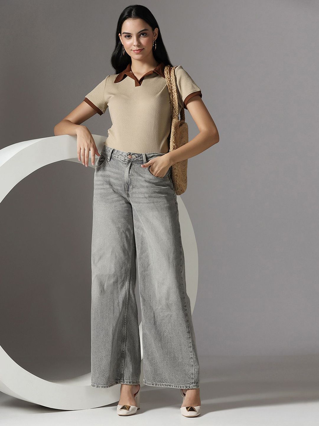 Polo Collar Short Sleeves Top 5