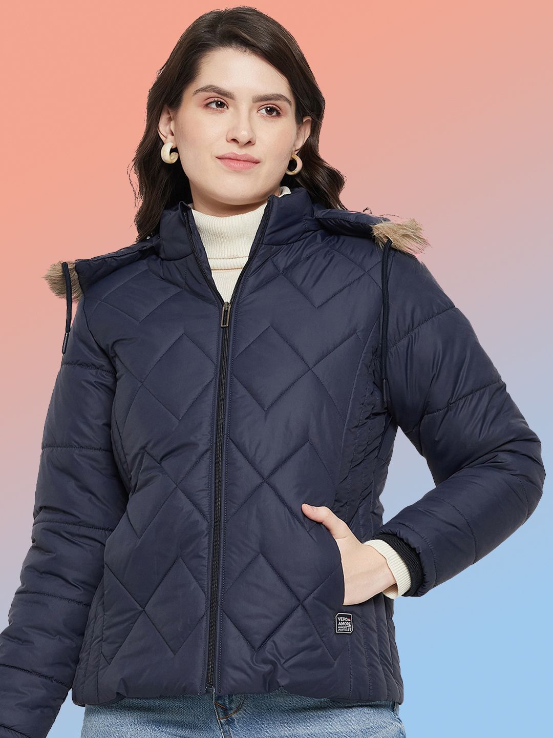 VERO AMORE Lightweight Hooded Puffer Jacket