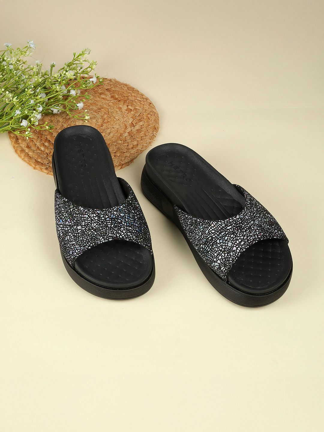 Metro Women Embellished Sliders