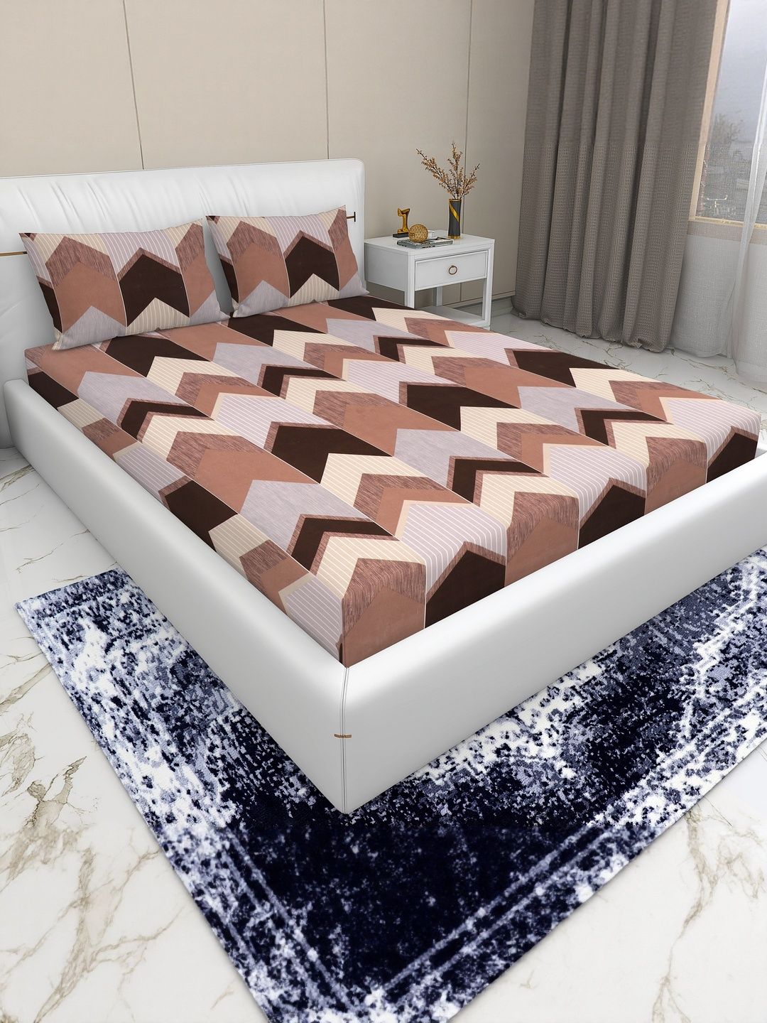 Buy DREAM LIVING 144 TC Microfiber Queen Bedsheet Set -  - Home for Unisex