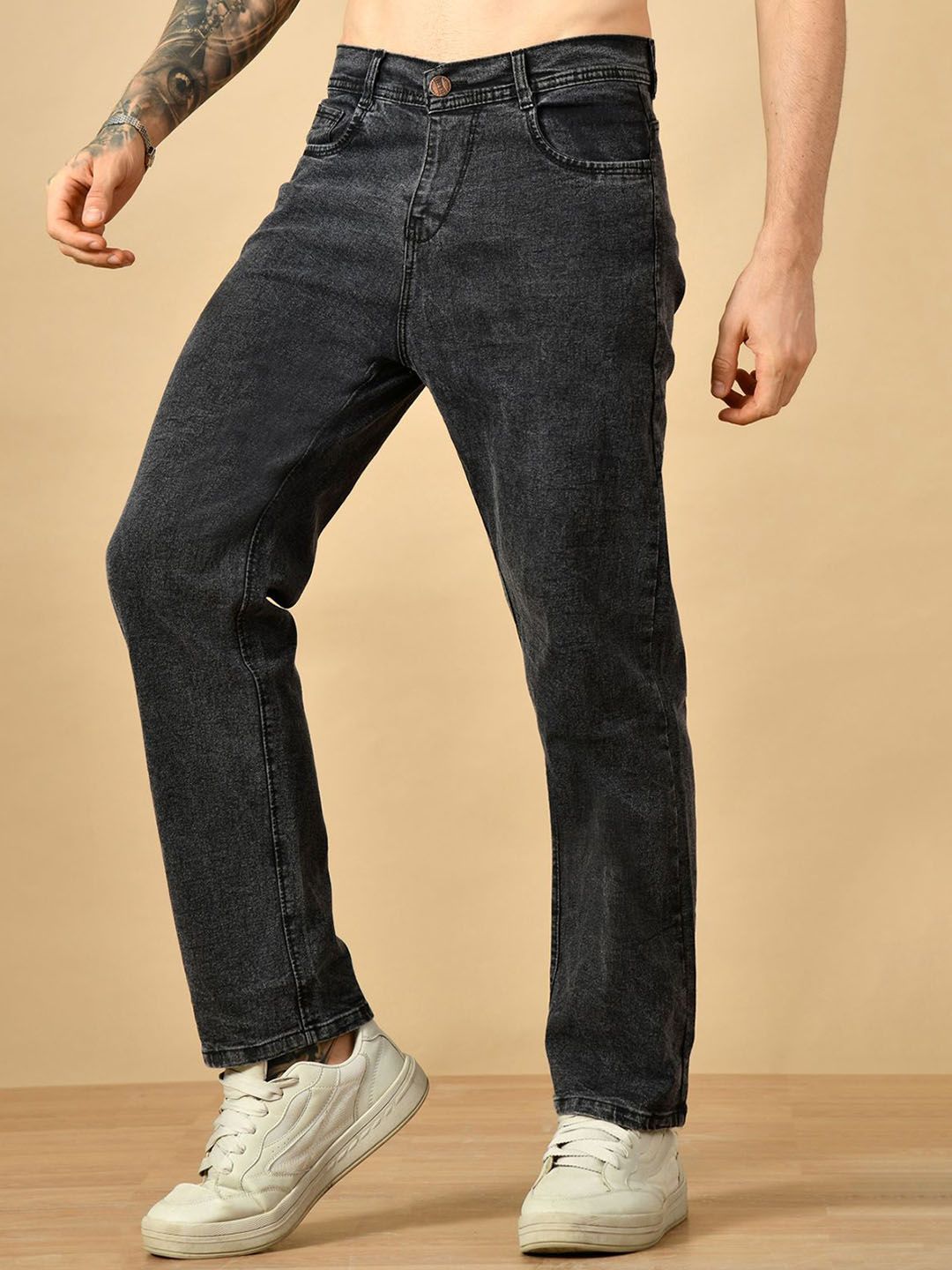 MaverIQ Men Classic Mid-Rise Baggy Stretchable Jeans