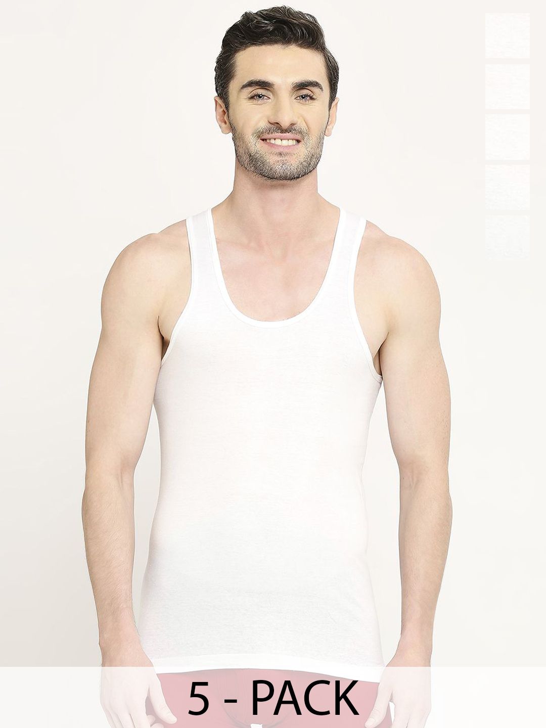 VIP Supreme Men Pack of 5 Pure Cotton Sleeveless Vest