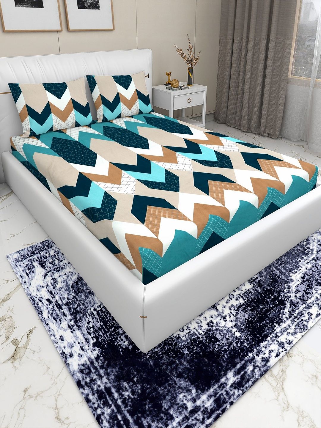Buy DREAM LIVING 144 TC Microfiber Queen Bedsheet With 2 Pillow Covers -  - Home for Unisex