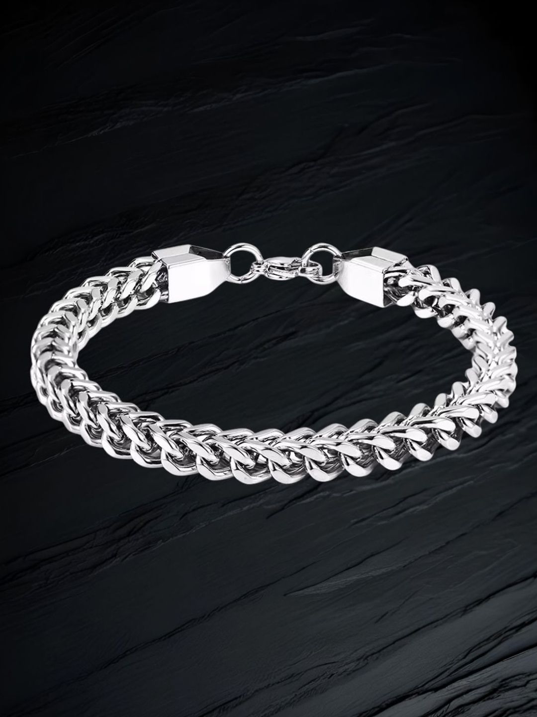 Shree Laxmi Balaji Creations Men Silver-Plated Link Bracelet