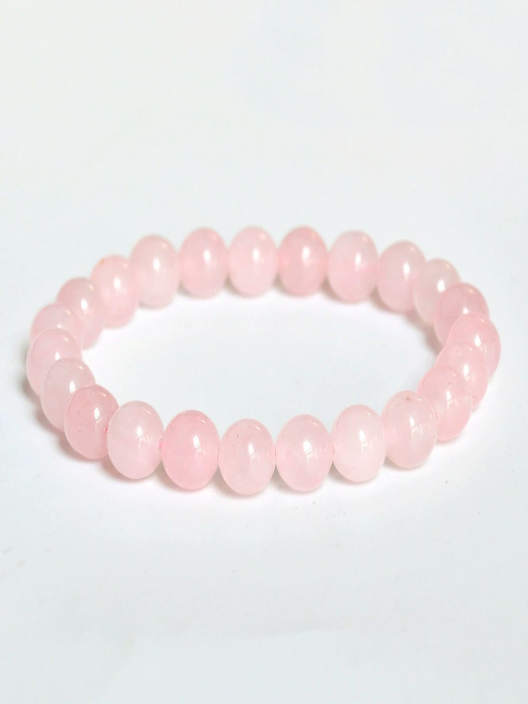 AQUASTREET Rose Quartz Pink Stone Elasticated Beaded Bracelet
