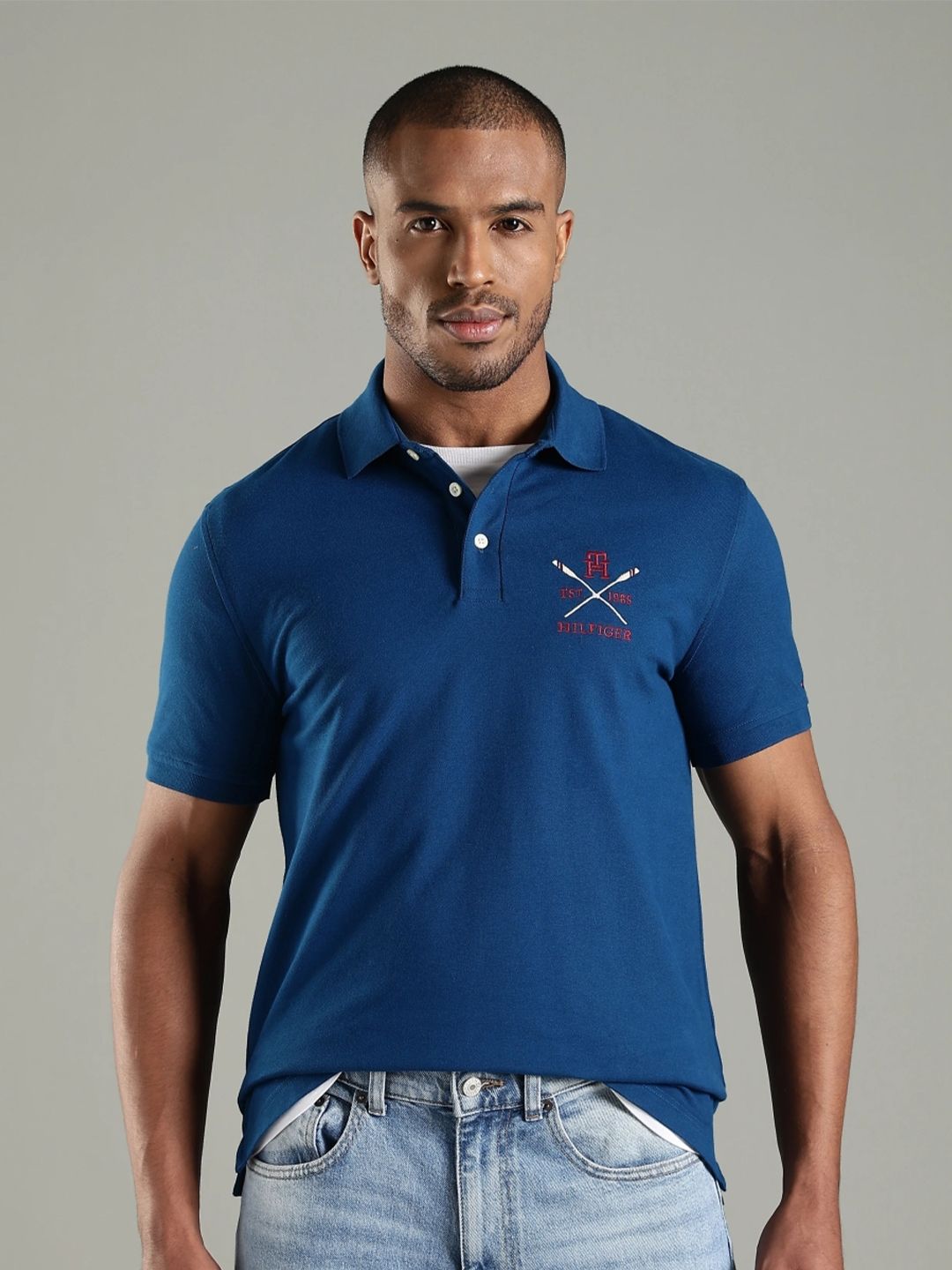 Tommy Hilfiger Men Solid Polo Collar T-shirt