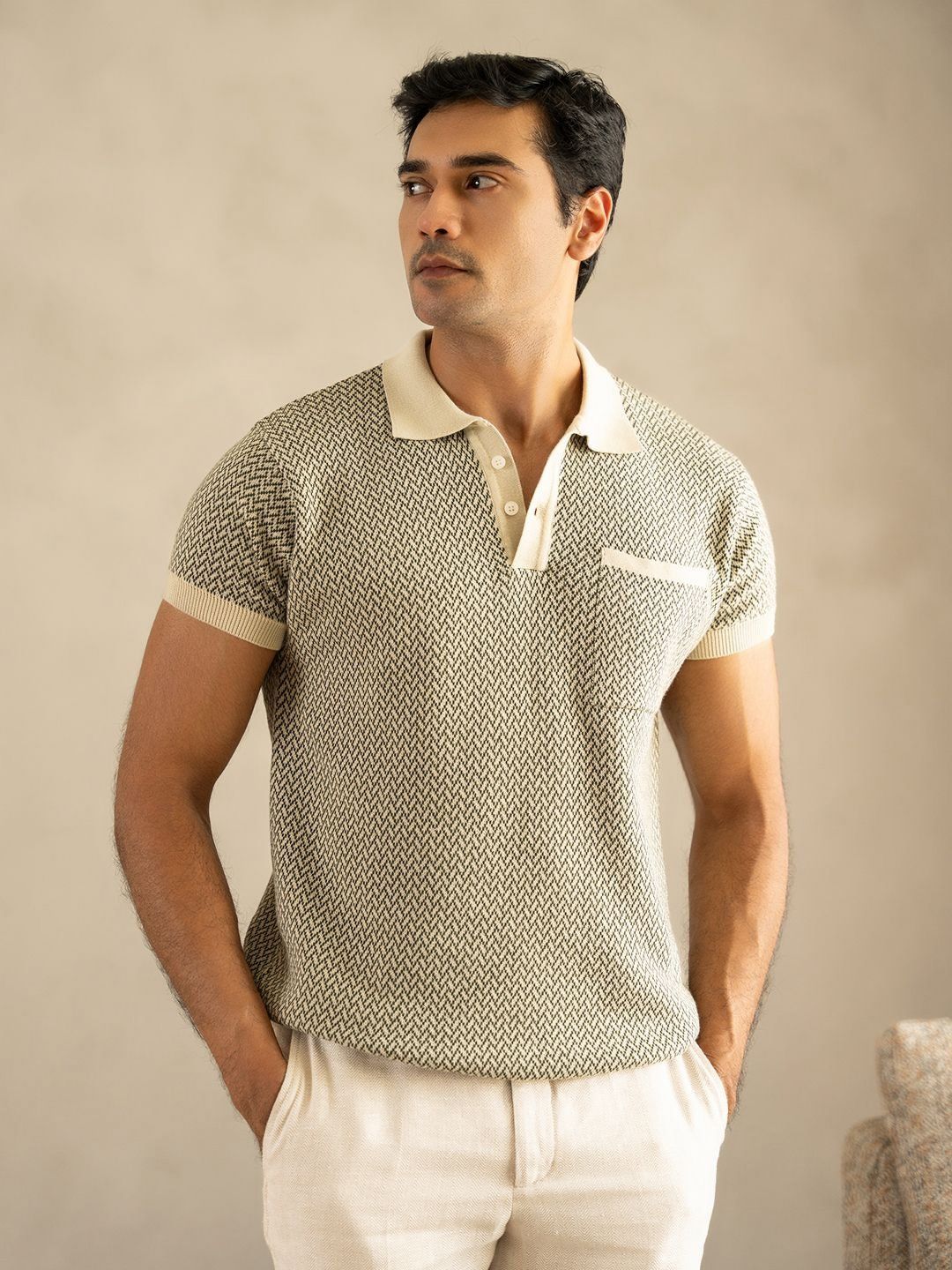 VELLURE Mens Half-Sleeve Printed Polo T-Shirt Pure Cotton