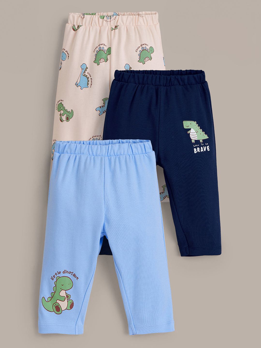 Hopscotch Boys Pack of 3 Dinosaur-Themed Cotton Pants