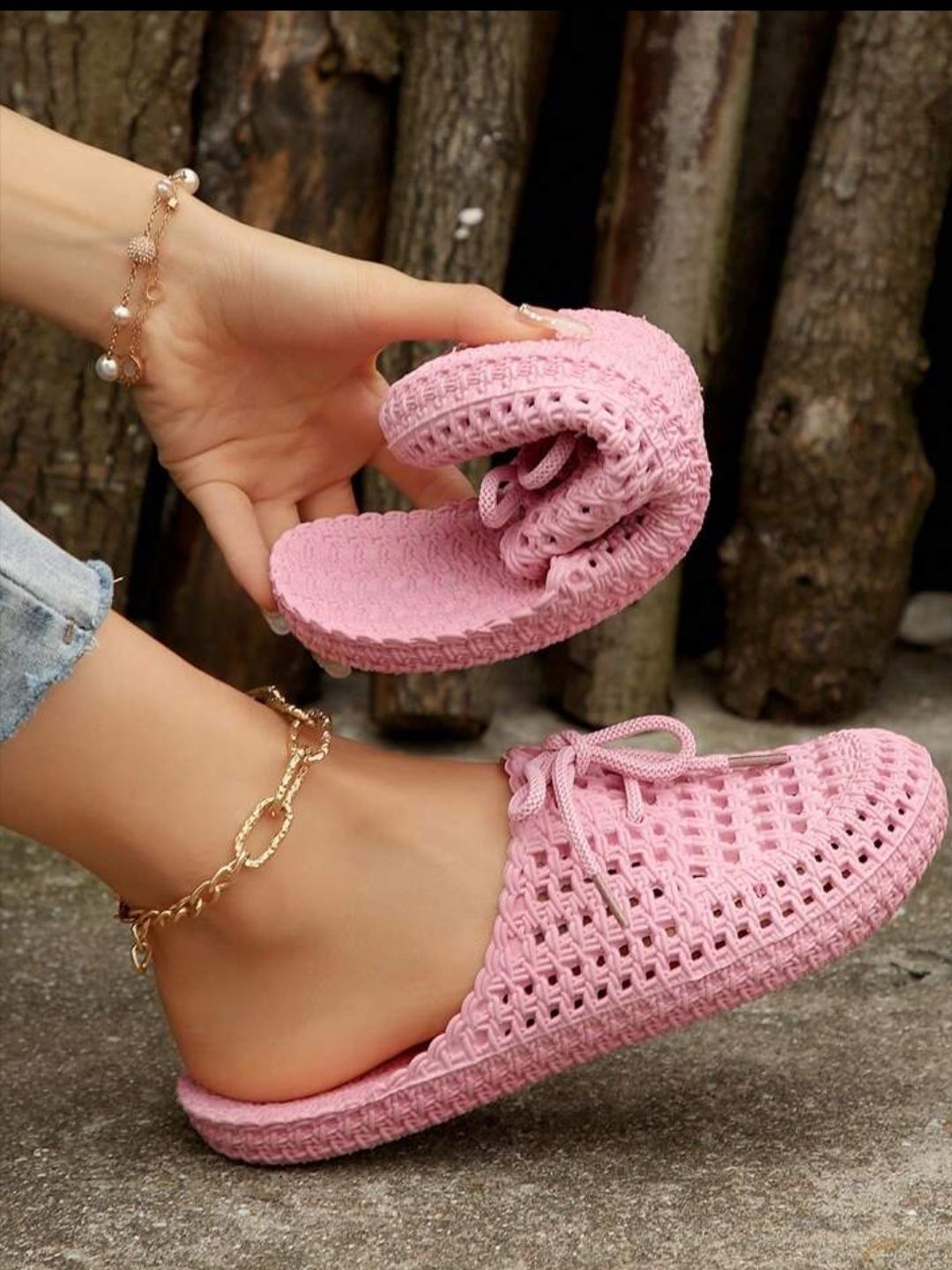 Shozie Girls Pink Rubber Slip-On
