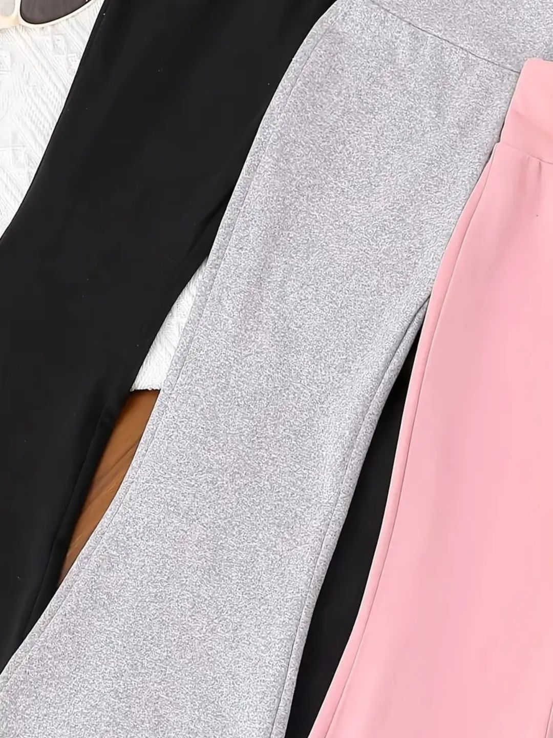 Girls Pack Of 3 Wide Leg Mid-Rise Trousers 7