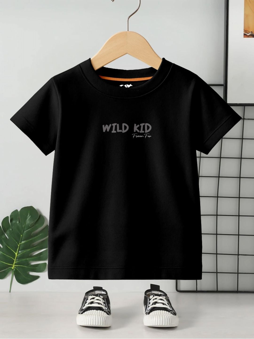 FROSEN FOX Boys Typographic Printed Round Neck Regular Fit Cotton T-shirt