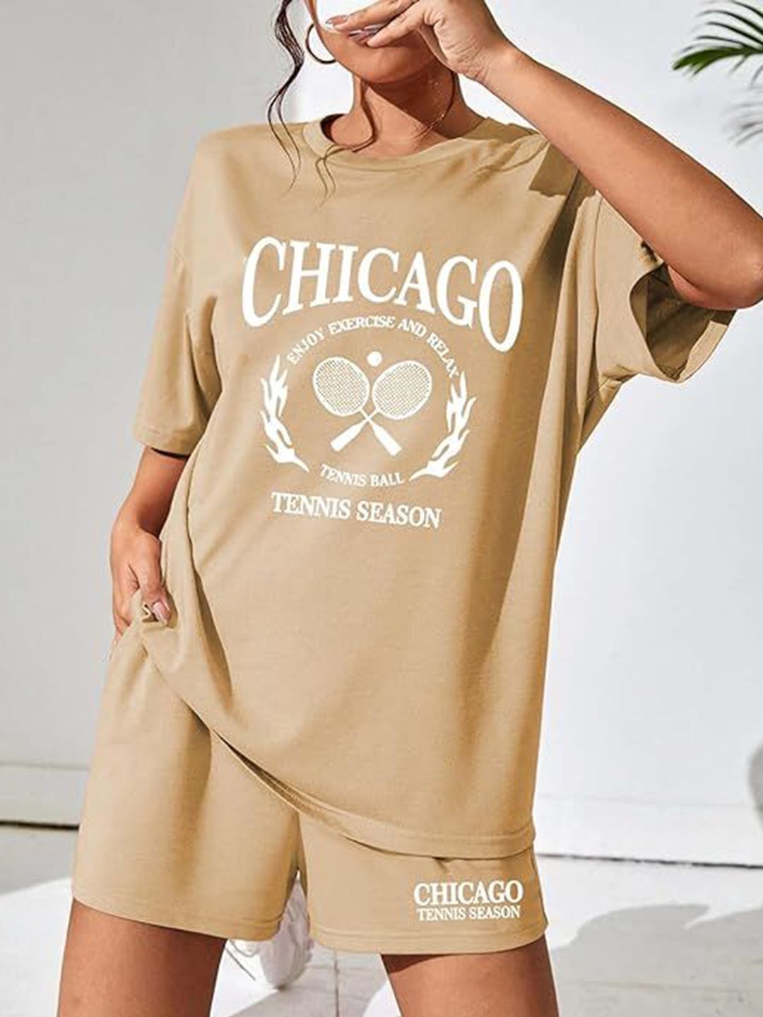 KSHS Graphic Printed Pure Cotton T-shirt With Shorts