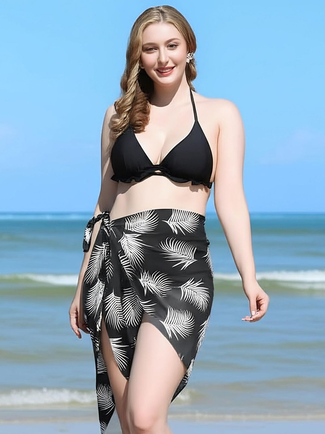 WOMAN IN YOU Printed Beach Shimmer Sarong