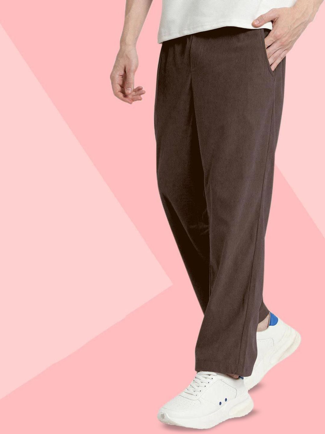 MaverIQ Men Straight Relaxed Fit Mid Raise Trousers