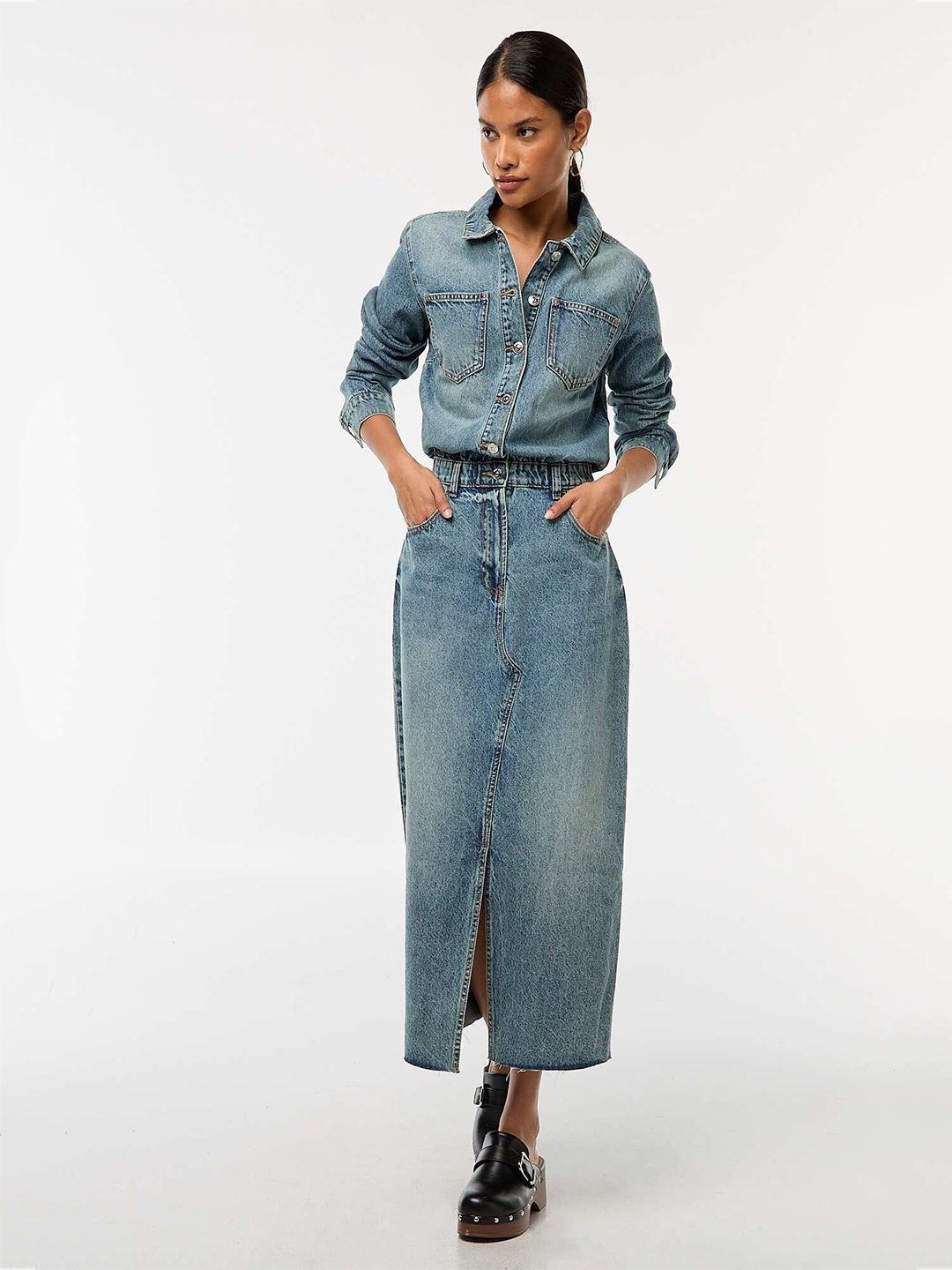 KIABI Shirt Collar Pure Cotton Shirt & Skirt