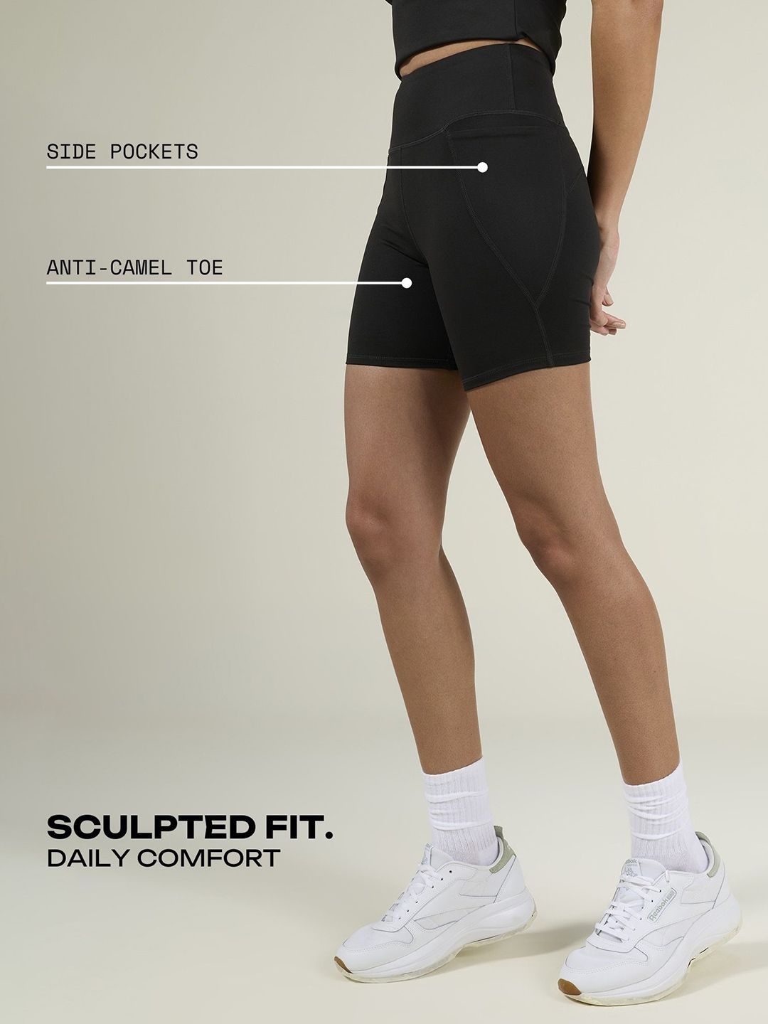 Women Black Sculpt Booty Skinny Fit Shorts 6