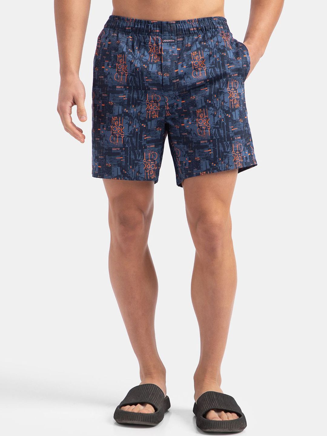 Buy Jockey Super Combed Cotton Satin Printed Boxer Shorts -  - Apparel for Men