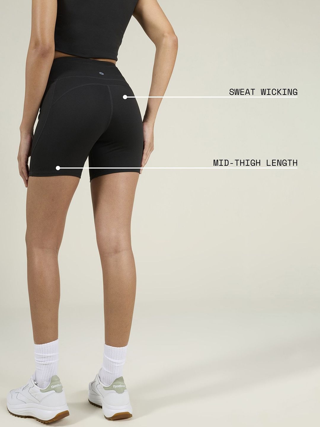 Women Black Sculpt Booty Skinny Fit Shorts 7