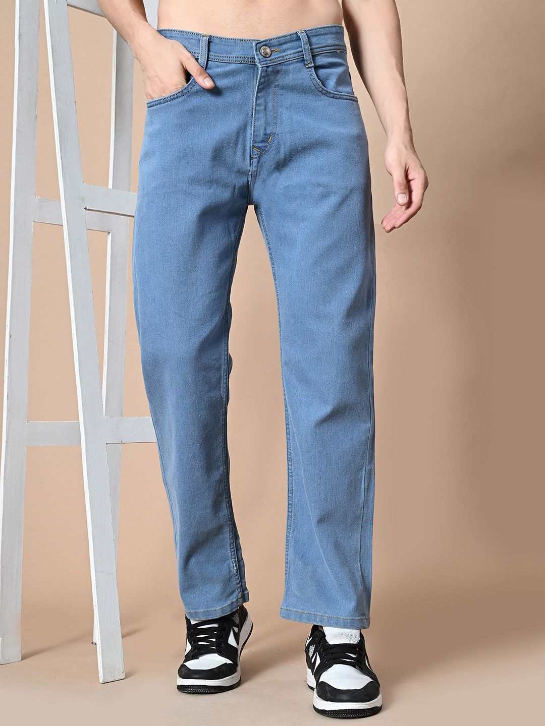 MaverIQ Men Classic Mid-Rise Baggy Fit Stretchable Jeans