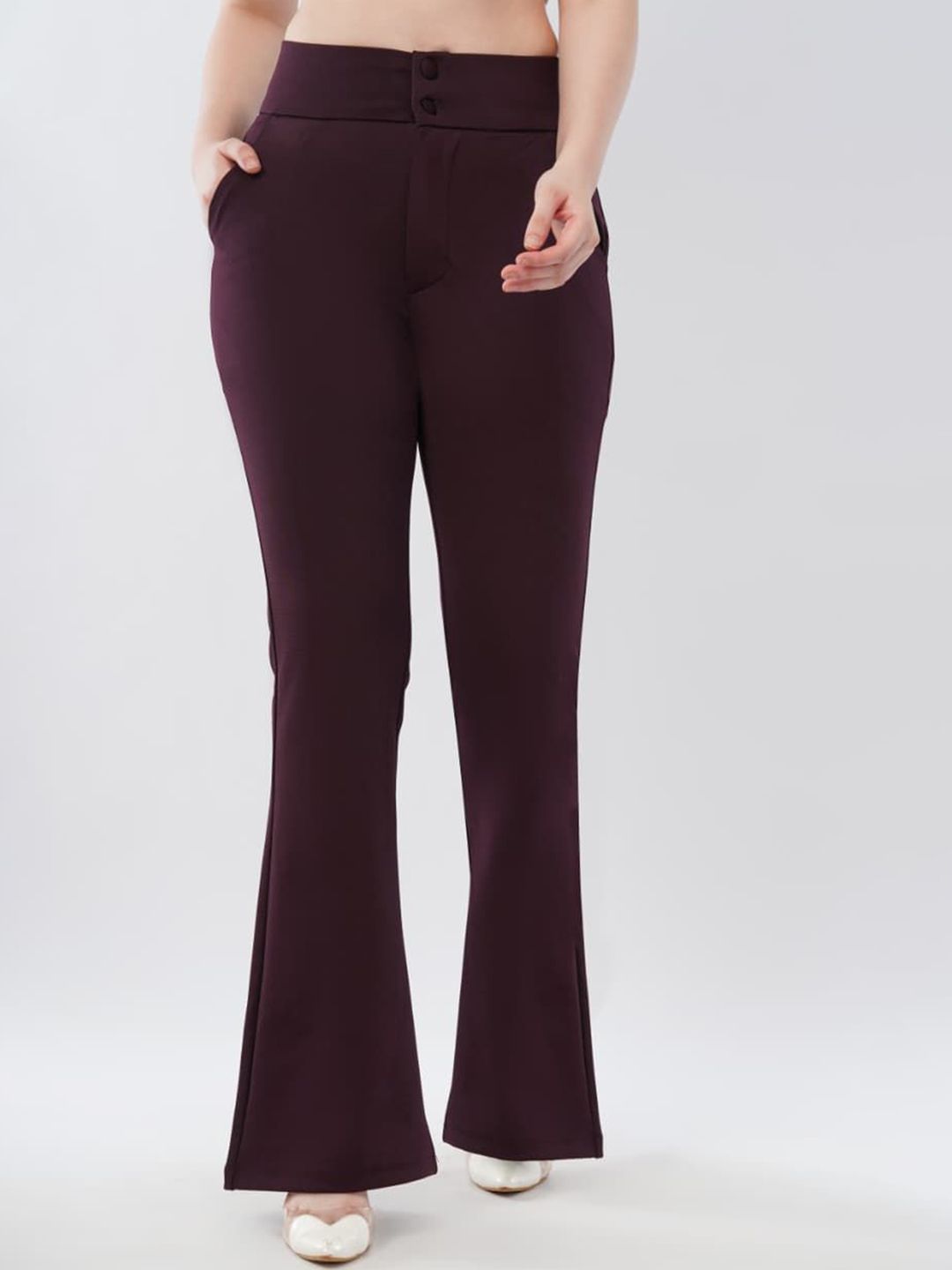 HIGH BUY Women Tailored Skinny Fit High-Rise Trousers