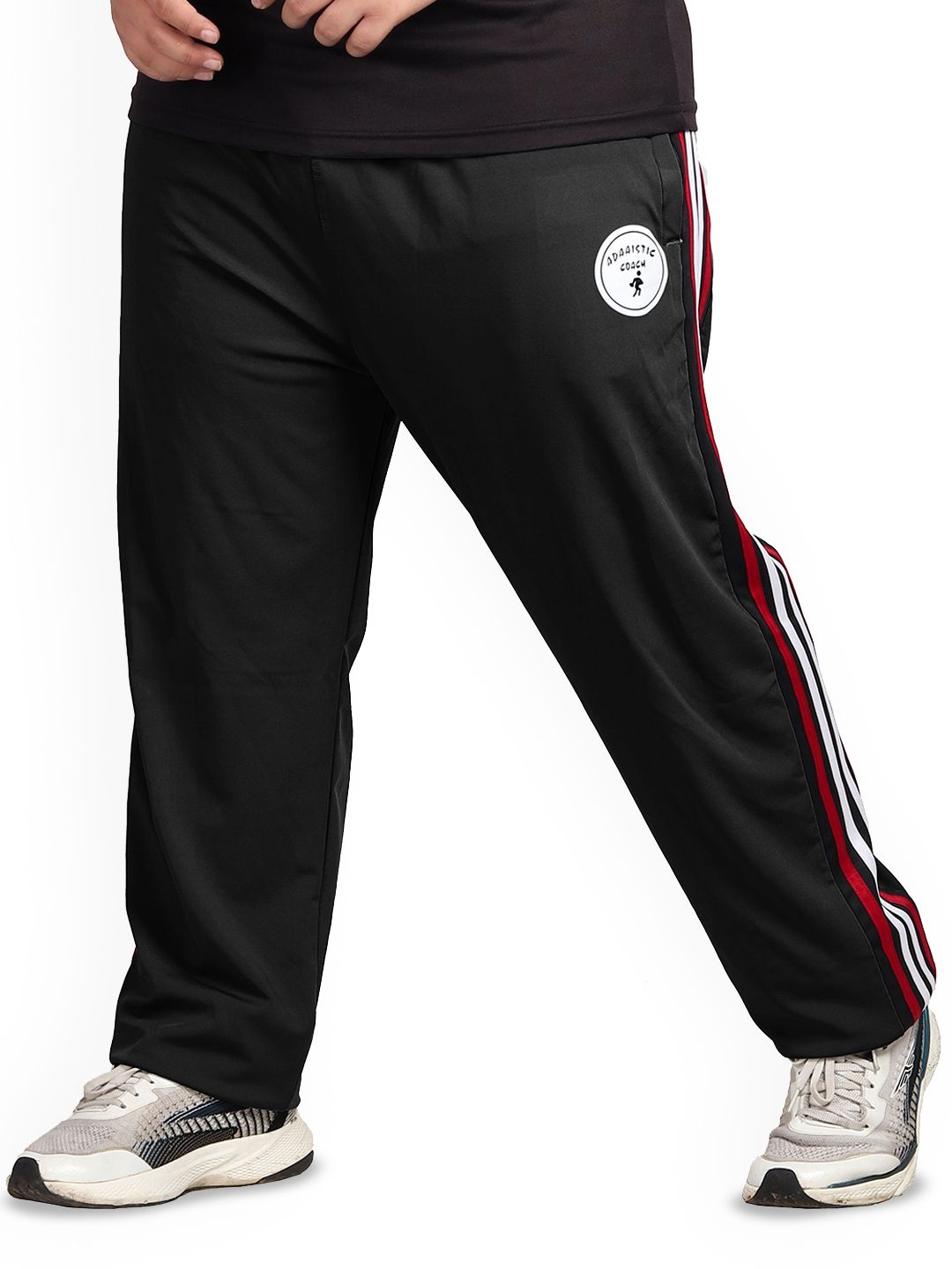 ADAAISTIC Men Plus Size Mid-Rise Relaxed-Fit Anti Odour Stretchable Track Pants
