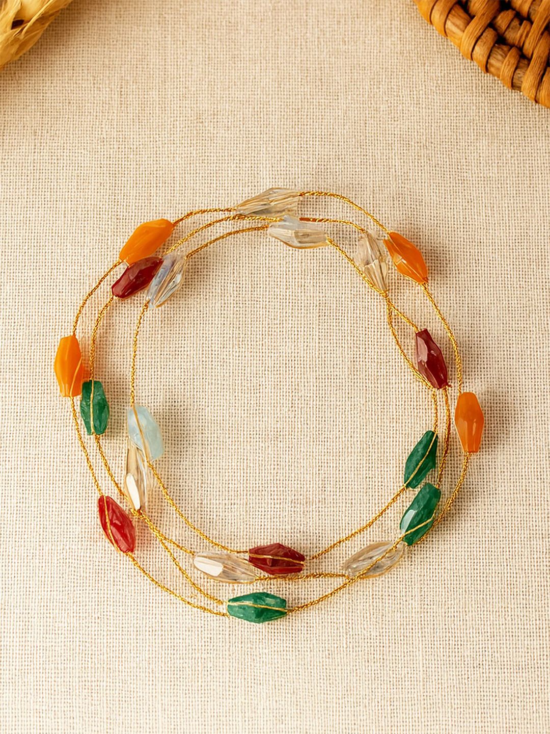 Bohey by KARATCART Crystals Beaded Multistrand Bracelet