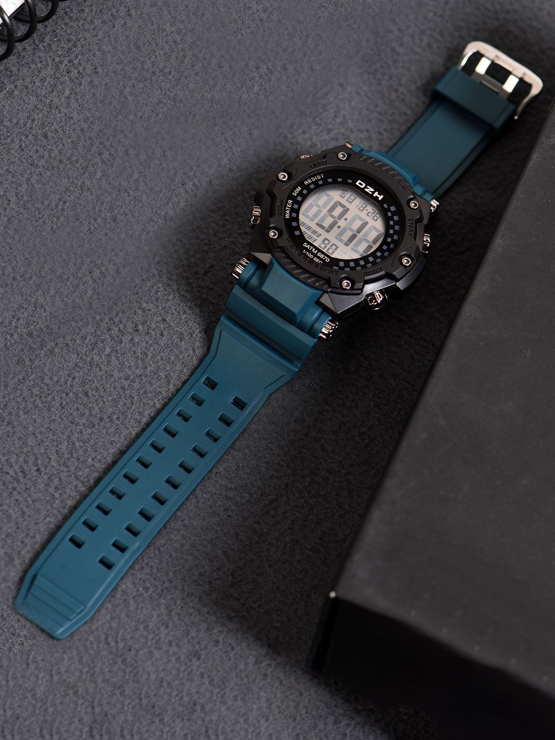 DZH Men Dial & Straps Digital Multi Function Watch DZH-6870-Blue