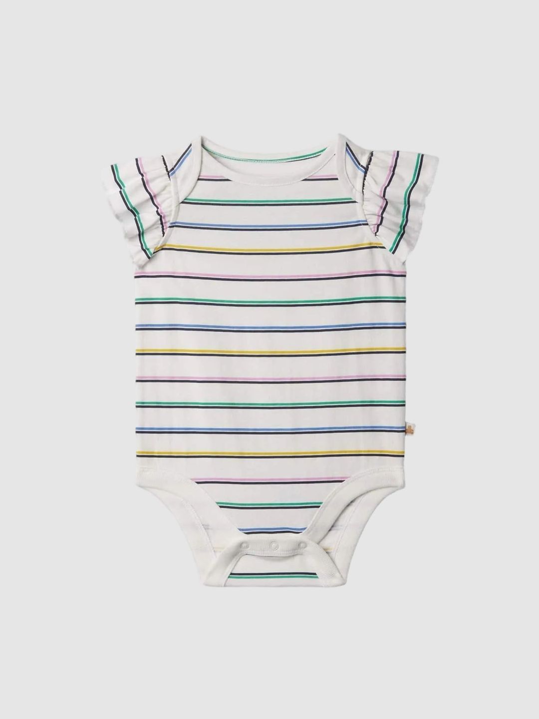 GAP Girls Striped Pure Cotton Round Neck Bodysuit