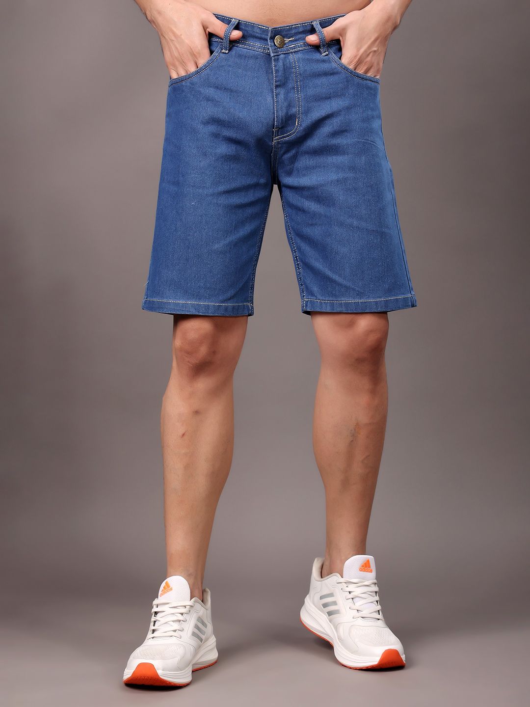 ZAYSH Men Regular Fit Low-Rise Denim Shorts