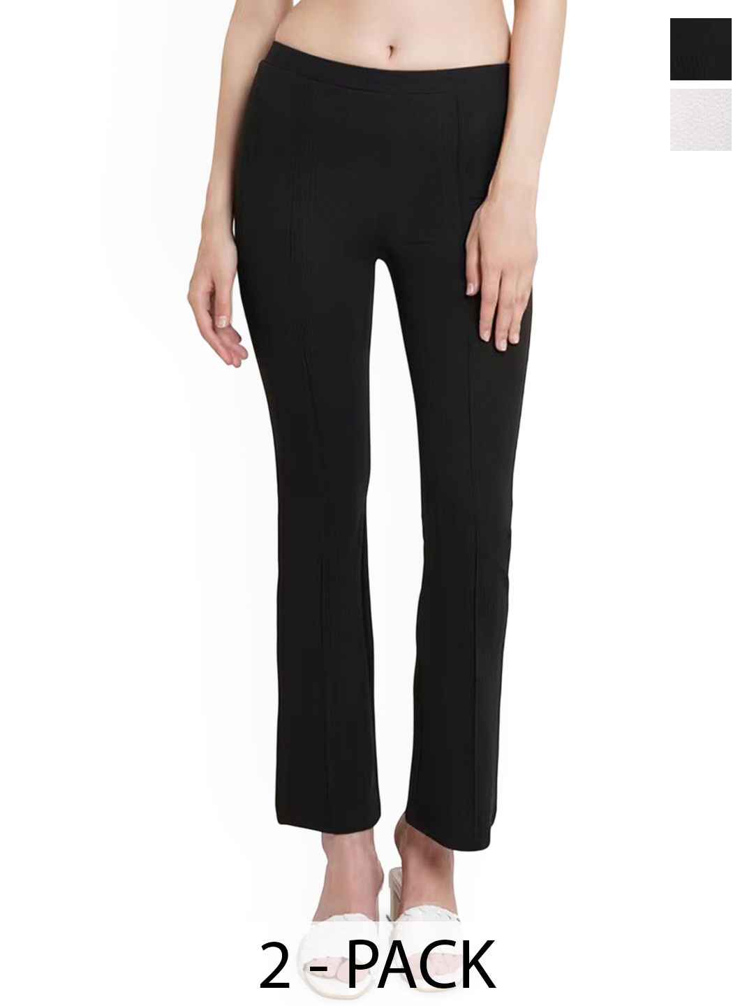MIXFIT Women Mid-Rise Solid Bootcut Trousers