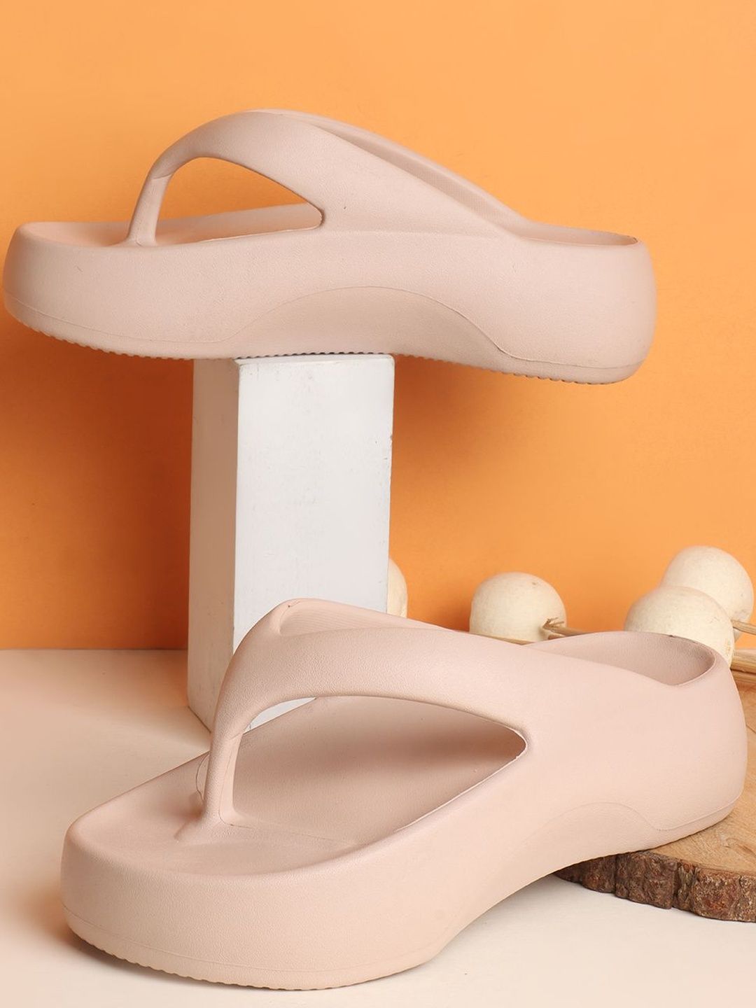 TRASE Women Beige EVA Slip Ons